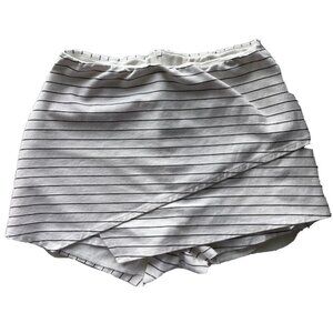 Lulus Black Cream Striped White Short Skirt Skort